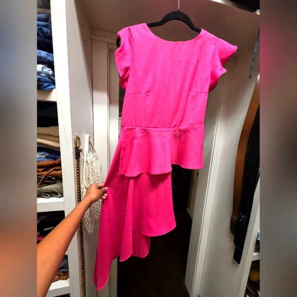 Vibrant Pink High-Low Top - Picture 1 of 3